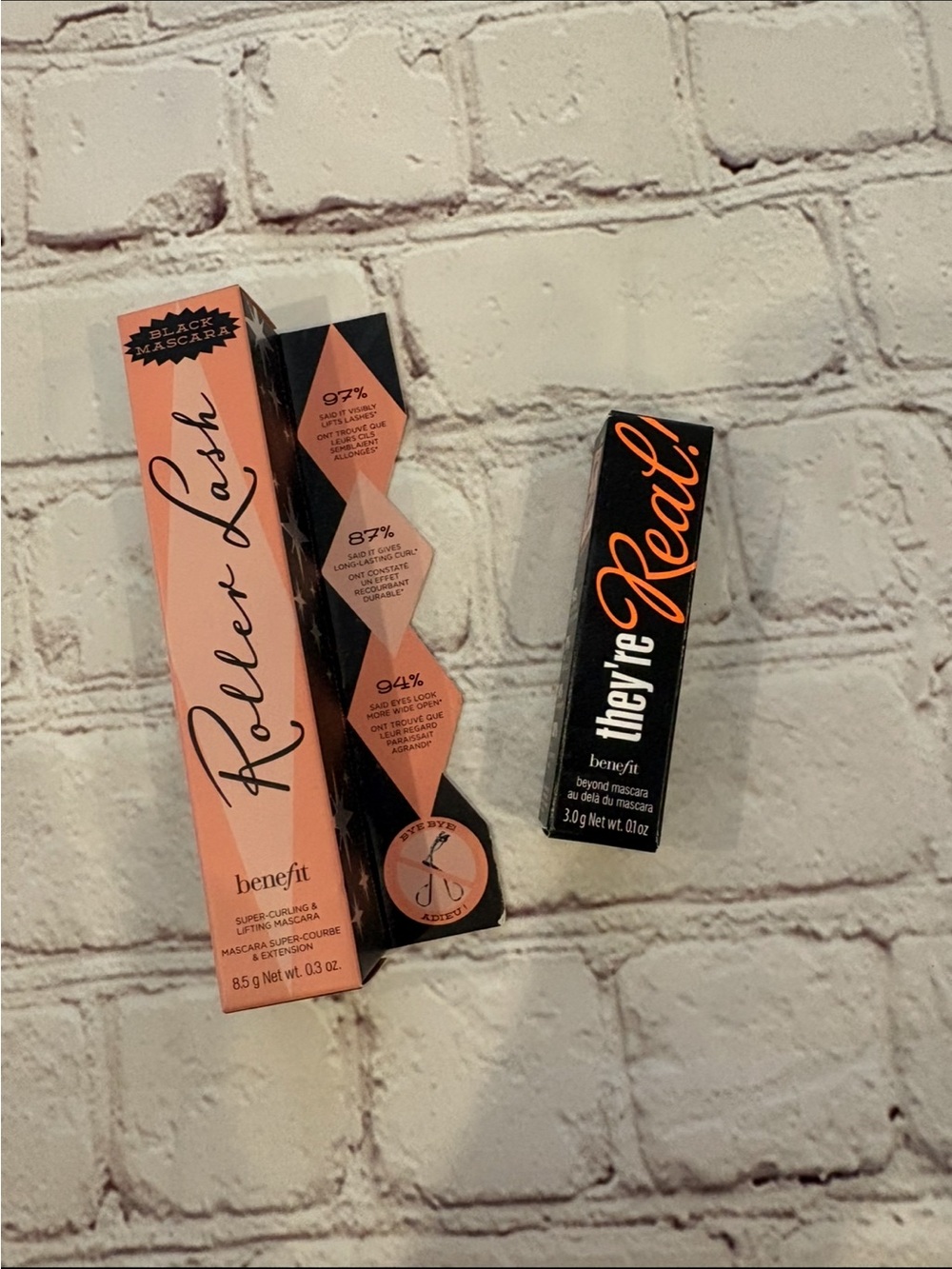 Benefit Mascara Duo Roller Lash and they’re Real Travel Size